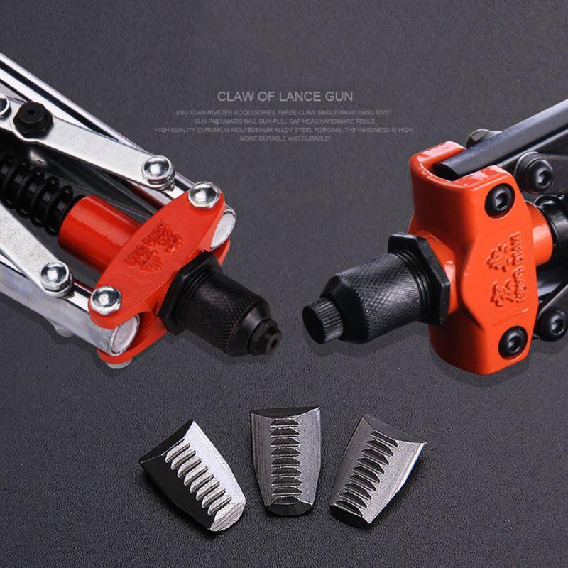 2/3pcs Pneumatic Rivet Gun Claw Piece Manual Single Double Handle Riveting Tool High Strength Resistant Replacement