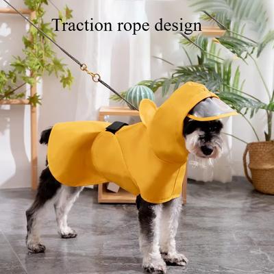 Vestiti per cani Giacca impermeabile in PU Impermeabile per cani Forniture per animali domestici Impermeabile per esterni Can Tow Mantello per cani e mantello antipioggia Abbigliamento per animali domestici Protezione casual per lo stomaco