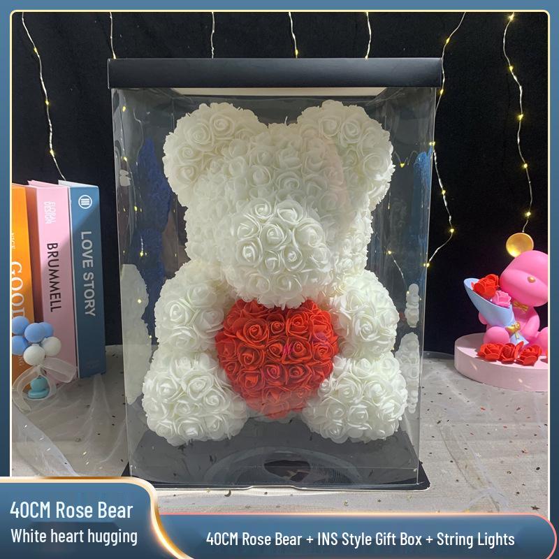 Preserved Rose Bear - Valentine's, Mother's Day & Birthday Gift for Girlfriend
