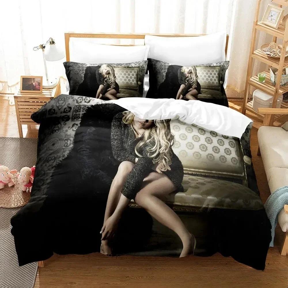 Britney Spears Bedding Set Twin Queen Size Singer Duvet Cover Pillowcase Kids Adult Fashion Textileextile luxury birthday gift