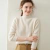 Women's High Neck Cashmere Sweater - Thick Knit Solid Color Jacquard Pullover for Autumn and Winter