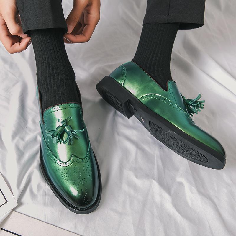 Party Loafers Men Fashion Tassel Formal Business Shoes Slip-on Comfortable Men's Leather Shoes Luxury Grace Casual Leather Shoes