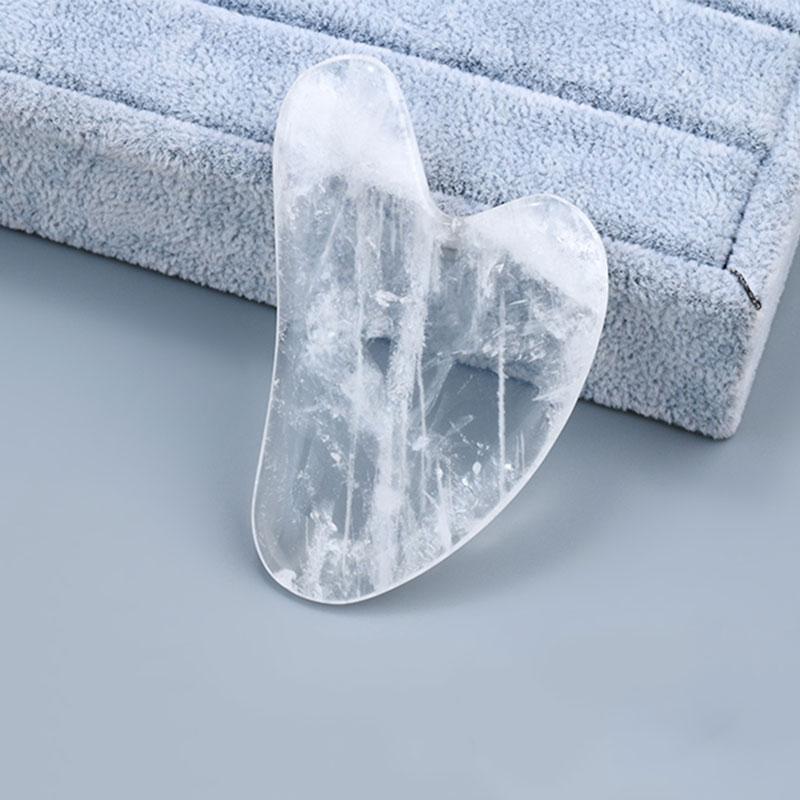

Natural White Crystal Face Massage Roller Gouache Scraper Set Gouache Stone Facial Jade Roller Massager For Face Gua Sha Scraper