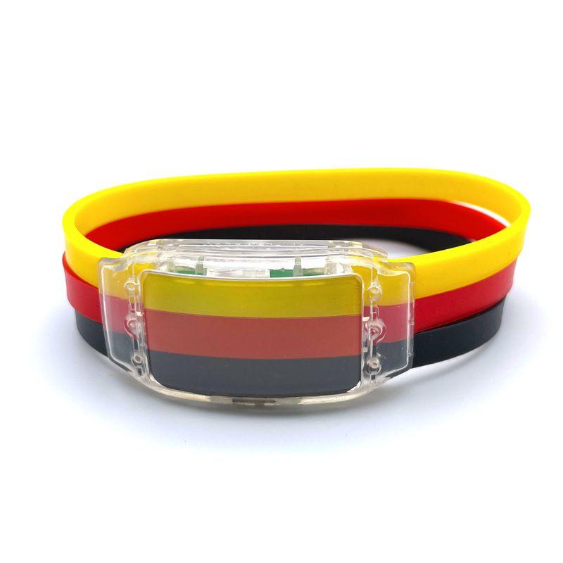 2022 World Cup Led Lighted Flag Bracelet Flag Silicone Bracelet Supplies Cheer