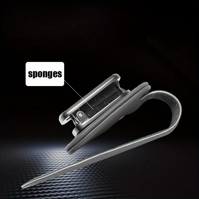 1Pc PU leather car sunshade clip, suitable for sturdy eyeglass frames installed inside cars