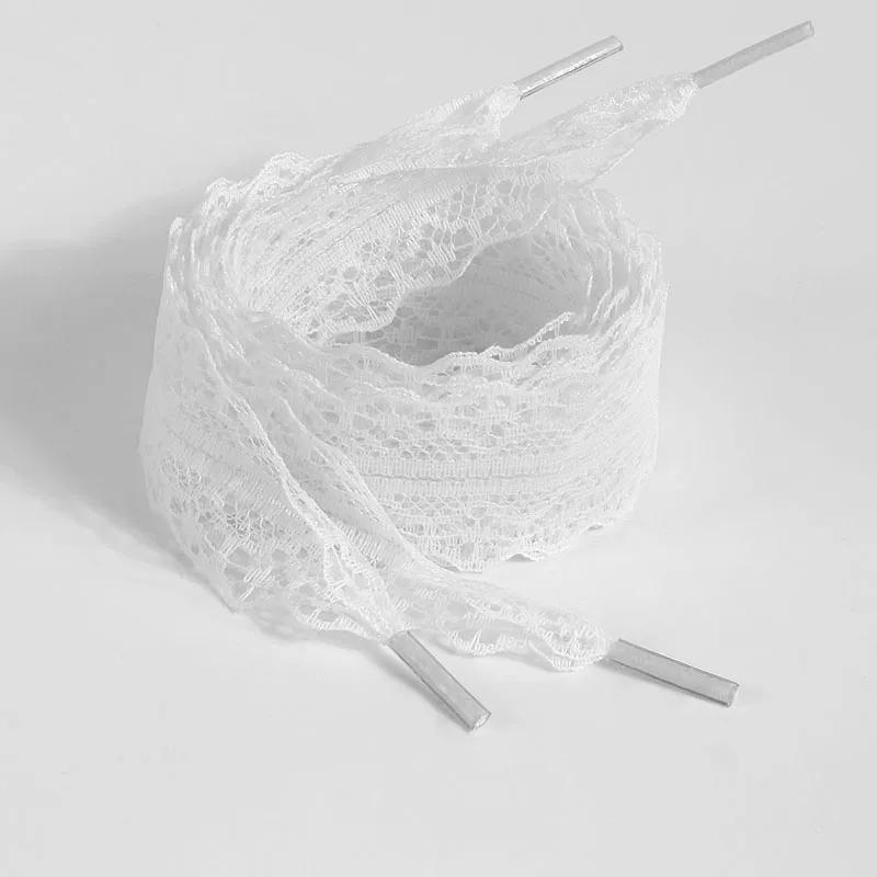 1Pair 100/120/140CM Lace Shoelaces for Women Shoes 2.9CM Width Flat Shoelace for Sneakers Hollow Out Shoe Laces Accessorices
