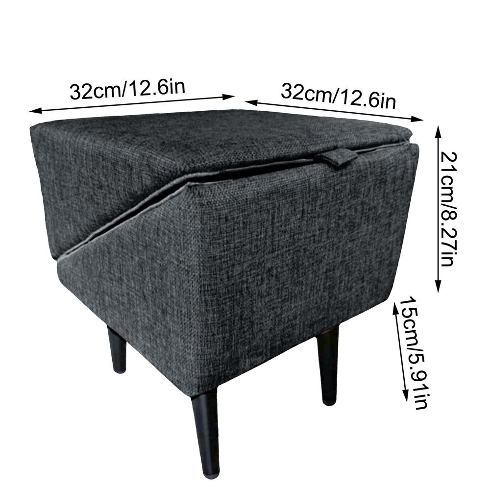 

2 in 1 Foldable Dog Vehicle Stair with Footrest Stool Non-Slip Cat Vehicle Ramp Cotton Linen Stool Dog Step for Kitten Puppy чёрный