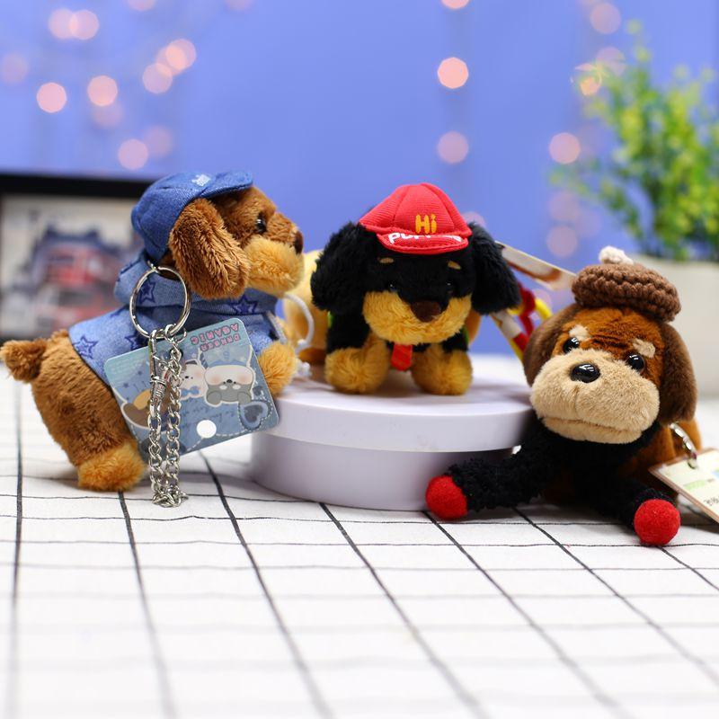 Pabes Sausage Dog Plush Doll Keychain Bag Pendant Niche Dachshund Dog Doll Coin Wallet Accessories