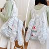Cute Rabbit ears Backpack Star Patch Stripes Large capacity Cute Schoolbag Korean Casual Commuting Outdoor Schoolbag