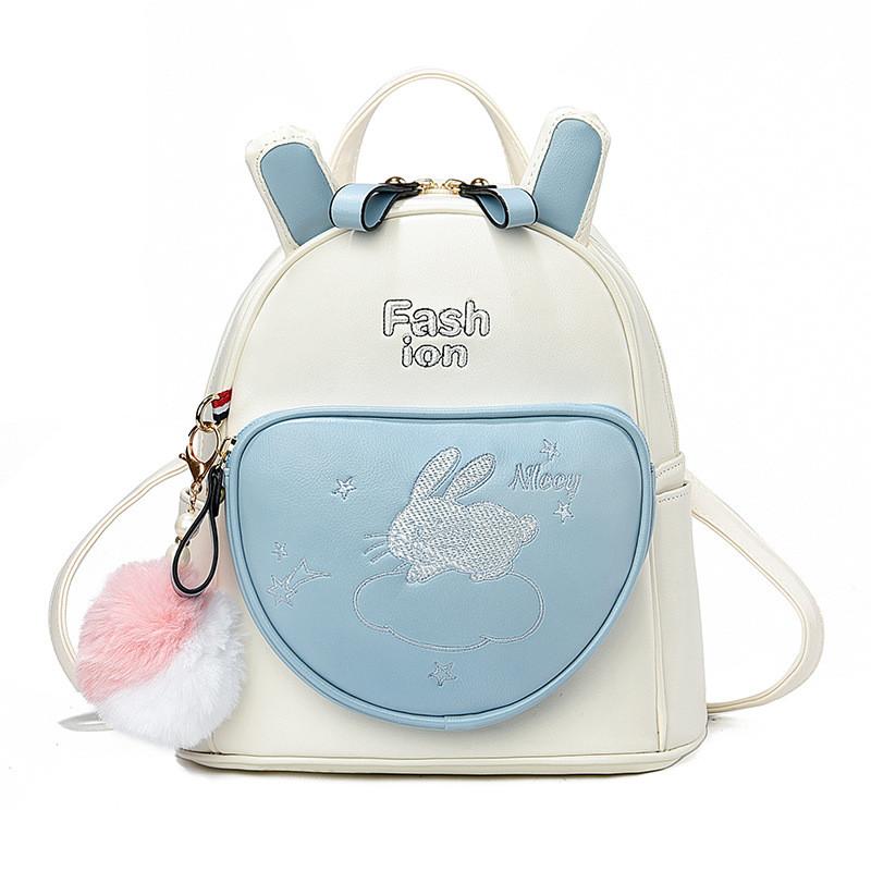 

Cute Stylish Pink Khaki Blue Backpack Perfect For Students With Large Capacity синій