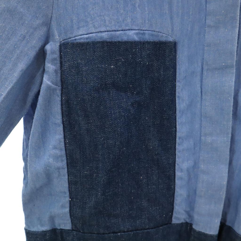 Celine Long Sleeve Two-tone Color Denim Shirt 36 Light Blue Women Used
