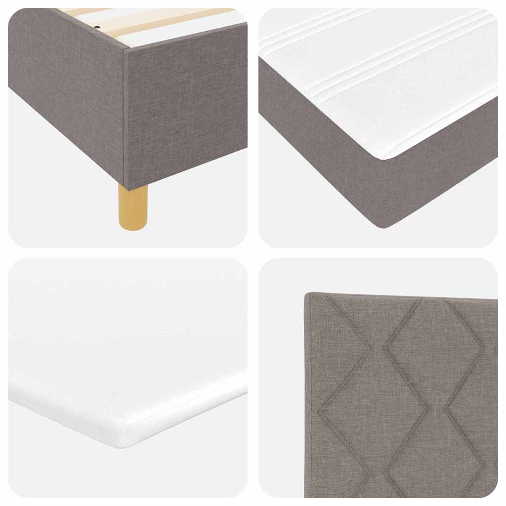 Boxspring Bed with Headboard Taupe 200 x 200 cm Fabric