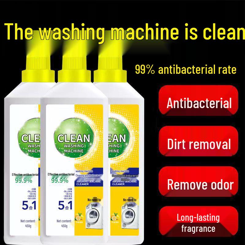 Strong Antibacterial Washing Machine Detergent - No Soak Stain Remover & Drum Sterilizer