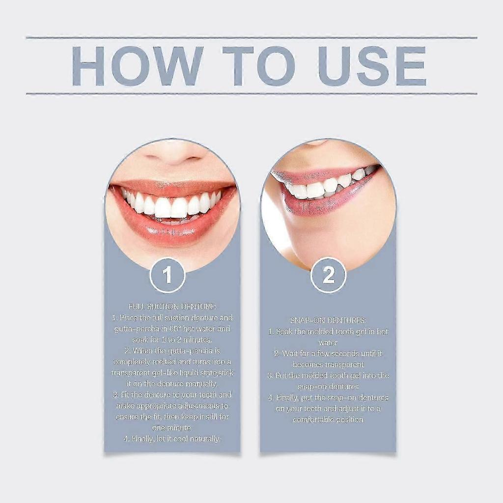 Premium Custom Silicone Denture Set, Soft Silicone Full Upper and Lower Dentures, Comfortable and Durable Dentures 1 Set