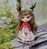 Blythe Obitsu Universal Doll Deer Antler Dress Costume, 24, Licca-chan, Azone, Clothes,