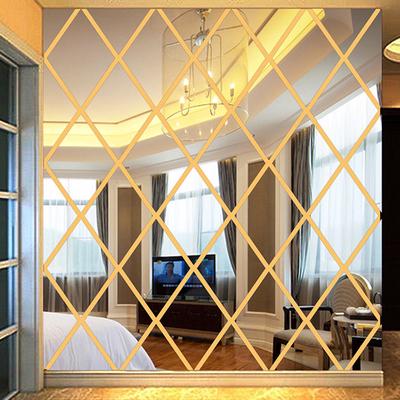 3d Mirror Diamond Three-dimensional Wall Sticker Living Room Tv Backdrop Restaurant Entrance Decorative Mirror Sticker Large