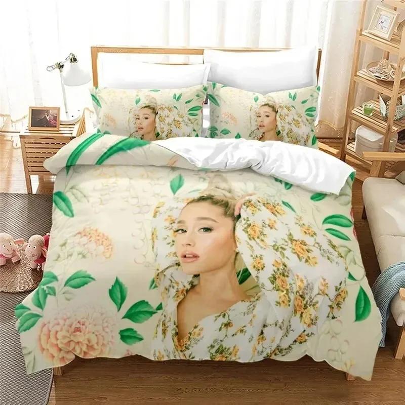 Fashion Sexy Girl Ariana Grande Bedding Set Boys Girls Twin Queen Size Duvet Cover Pillowcase Bed Kids Adult Home Textileextile