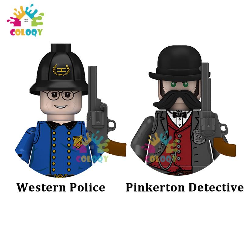 Kids Toys Cowboy Building Blocks Sadie Morgan Police Detective Soldiers Mini Action Figures Toys For Kids Christmas Gifts