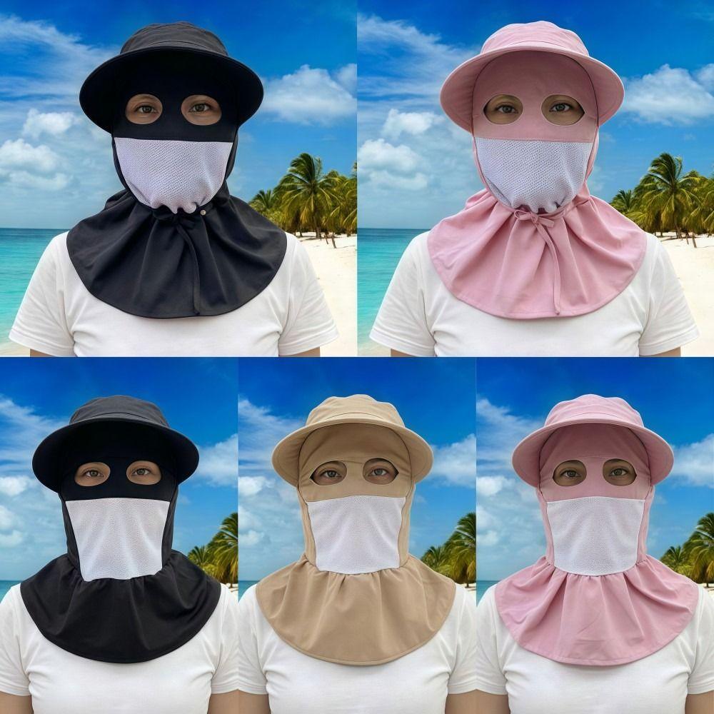 Breathable Tea Picking Work Hat Wide Brim Fisherman's Hat Fashion Face Mask Sun Hat  Unisex Summer