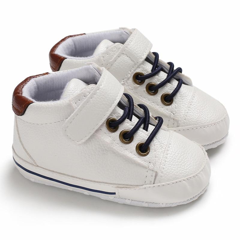 Spring and Autumn 0-1 Years Old Baby Learning Shoes High-top Casual Shoes Leather Baby Shoes Baby Shoes