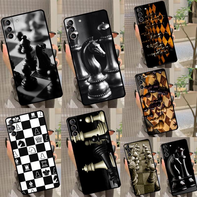 Chess Board Dark Horse Back Case For Samsung Galaxy S23 Ultra S20 S21 FE S9 S10 Plus Note 10 20 S22 Ultra Coque