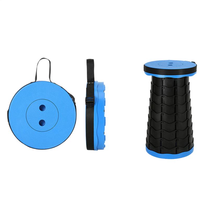Folding Stool Heavy Duty Collapsible Telescoping Stool with Load , Portable Retractable Stool for Camping Fishing