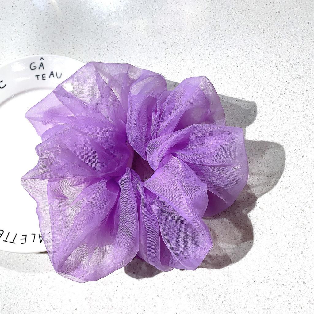 Super Bright Organza Large Intestine Ring Hair Band Girl Head Band Fashion Wide Edge Hair Accessories