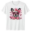 French Bulldog Puppy Wearing Heart Unisexs TShirt Frenchie