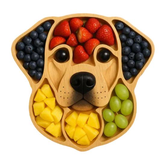 Wurstplatte mit Fächern Vorspeisenplatte mit Hundemotiv für Käse, Wurst und Snacks Servierbrett mit Hundegesicht für Partys und Picknicks