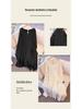 Plus Size Elegant Knit Dress for Women (130-300 Jin) - Embroidered Inlay with Large Hem, Perfect for Spring and Autumn