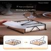 Flat Napkin Holder Metal Iron Serviette Holder Napkin Stand With Wooden Base For Home Kitchen Countertop Decor