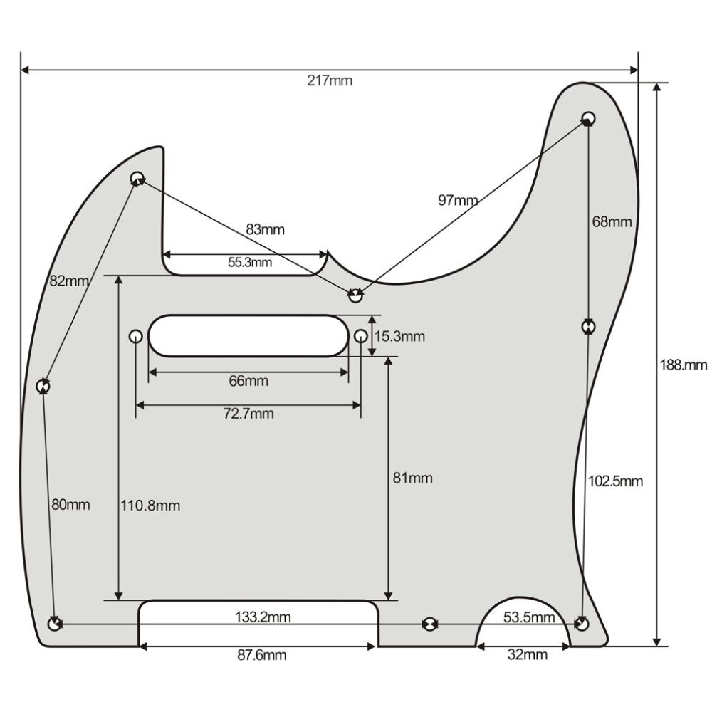 FLEOR 1 ks 8 otvorů TL elektrická kytara Pickguard Kryt proti poškrábání S šrouby pro pickguard