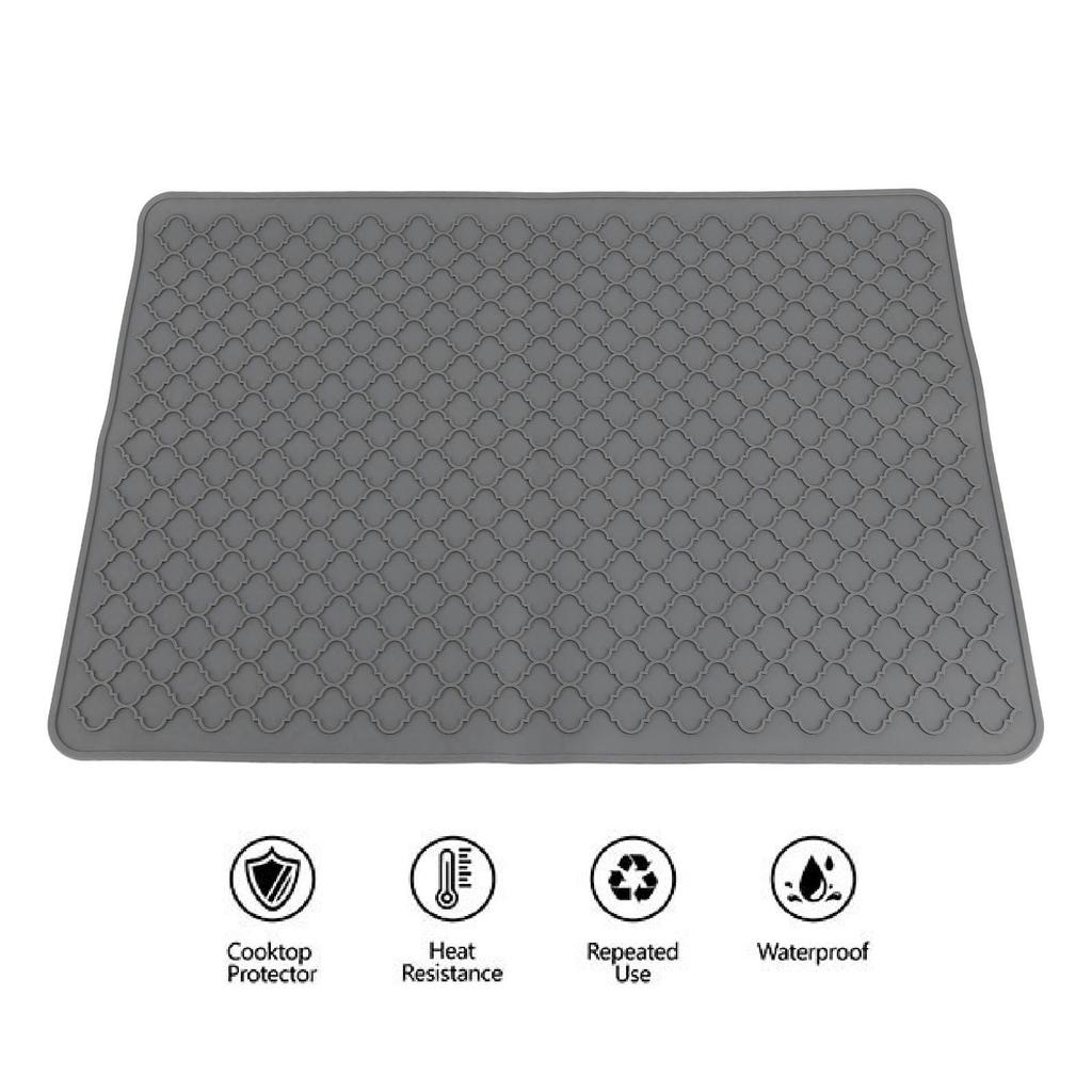 27.8 X 19.9in Silicone Stove Top Cover for Electric Stove Silicone Stove Mat Dish Drying Mat for Kitchen Counter Gray