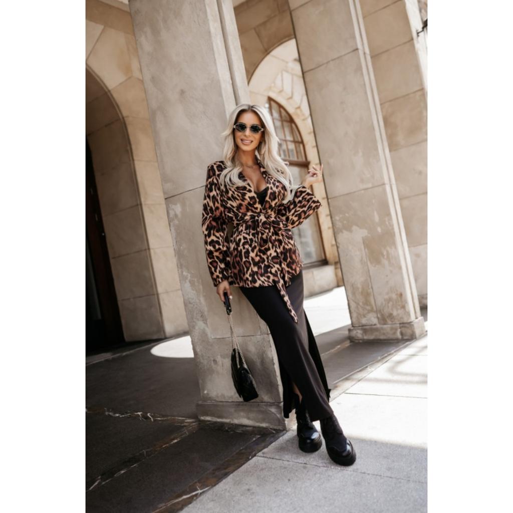 Sacou Casual Nou cu Imprimeu Toamnă Iarnă, Top Outerwear pentru Femei Stil European American pentru Moda Transfrontalieră