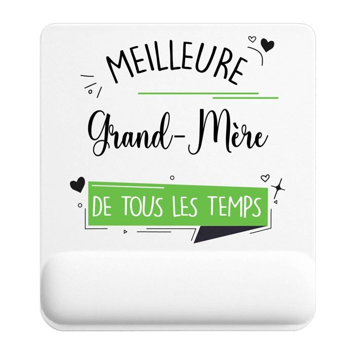 Tapis de souris - PLANETEE - Grand-Mère Meilleure temps femme - Multicolore - 22x18 cm - 3 mm anti‑dérapant