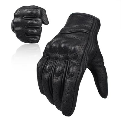 Goatskin Leather Motorcycle Gloves for Men Women Breathable Touchscreen Motorbike Powersports Riding Gloves