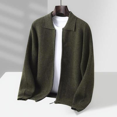 Herren Strickjacke aus 100% reiner Wolle - Dick, Locker, Trendige Reversjacke für Herbst/Winter, Große Größen erhältlich