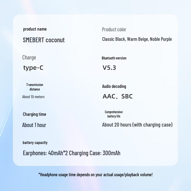 SMEBERT X2 Coconut Ball Bluetooth Earphones