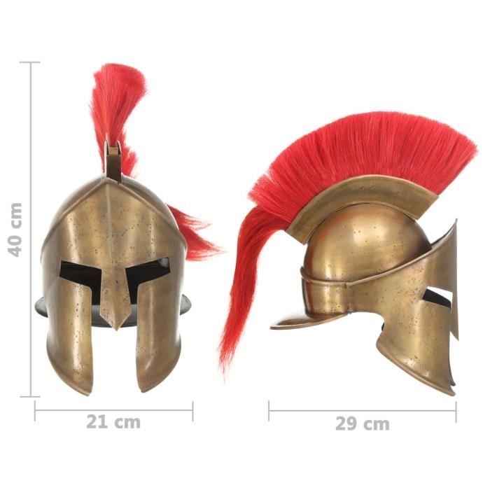 VidaXL Casque de guerrier grec antique pour GN Laiton Acier