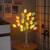 24pcs Easter Eggs Ornament Easter LED Light Birch Tree Easter Table Decoration