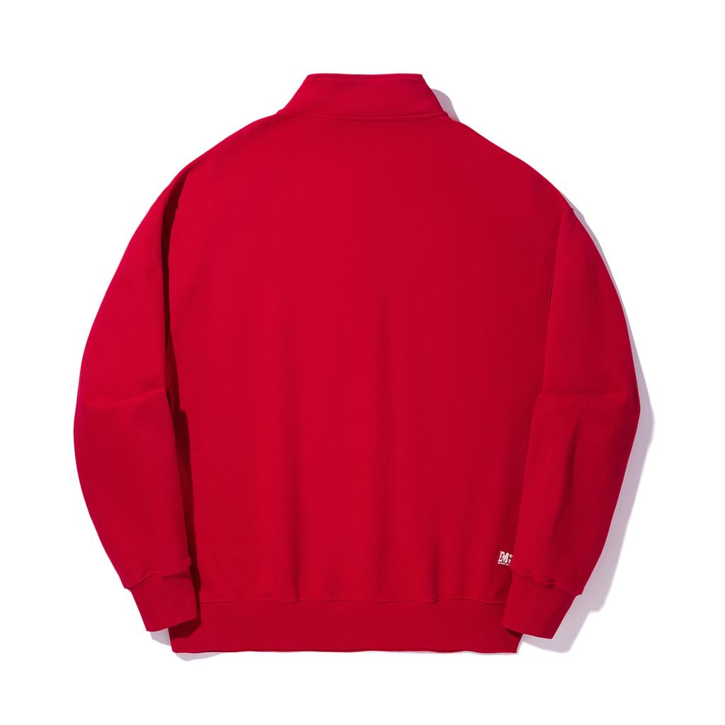 Li Ning Daily Prosperity Series Loose Ancient Style Pullover Solid Color Stand Collar Sweatshirt Men Sweatshirt Samba-Red AWDV765-3