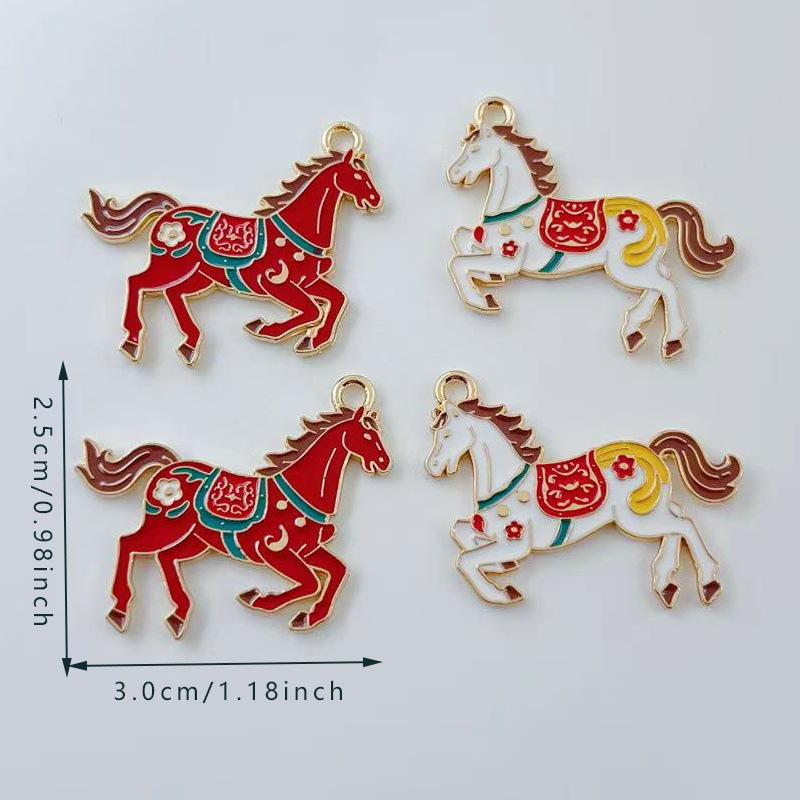 10 Pezzi Lega Gocciolante Zodiaco Cavallo Ciondolo Portachiavi Orecchini Collane Braccialetto Gioielli Fai da Te Artigianato Accessori