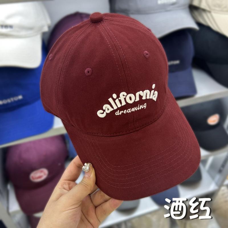 Spring Letter Embroidered Baseball Cap Women's Casual Visor Hat Versatile Wide Brim Showing Face Small Cap