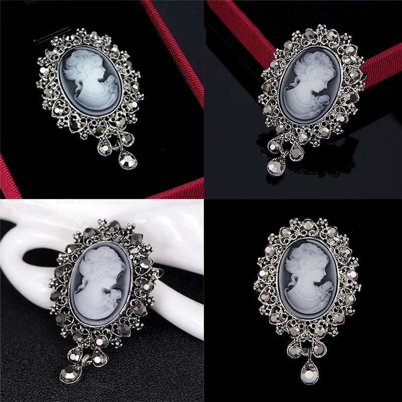 Vintage Cameo Victorian Style  Wedding Party Women Pendant Brooch Pin