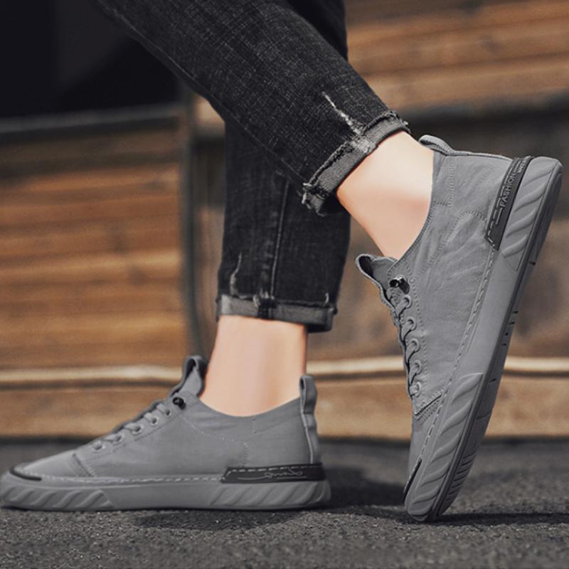 Canvas Men's Shoes Breathable Ice Silk Old Beijing Cloth Shoes All-match Flat Walking Casual Trendy Shoes Sneakers