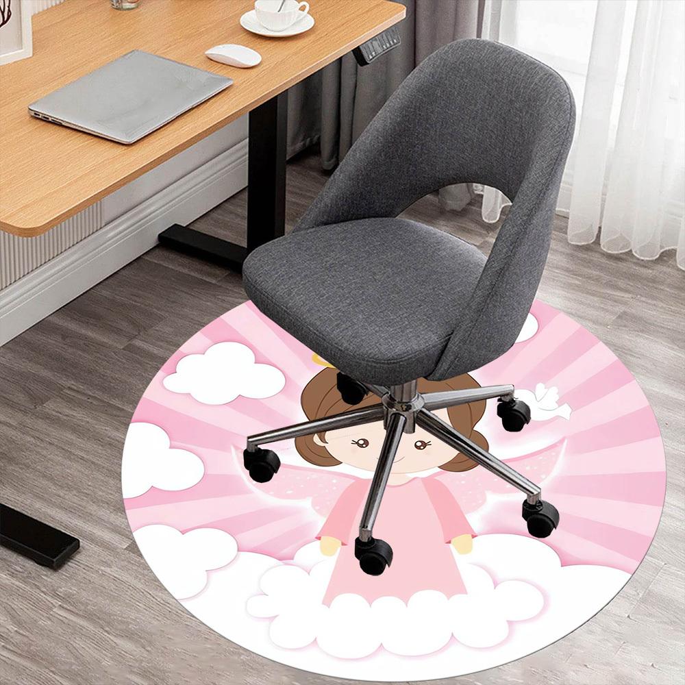 

1pc Angel Cloud Round Chair mat Area Rug - Non-Slip, Floor Mat for Office, Bedroom, home decor Christmas Gift p0811339 80cm