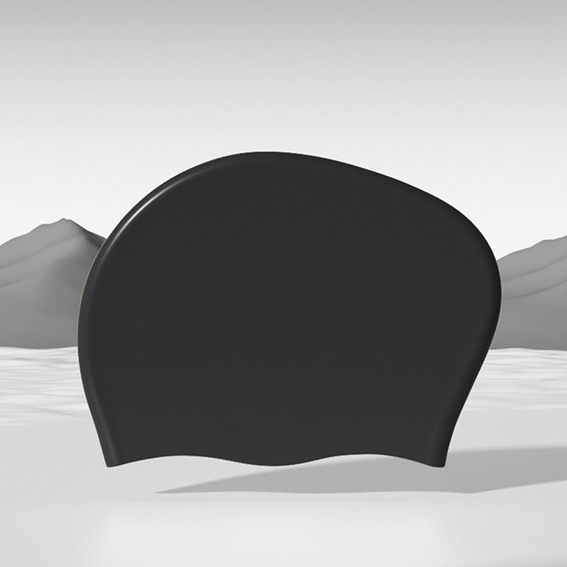 

Взрослая шапочка для плавания для мужчин и женщин, водонепроницаемая, высокоэластичная, силиконовая, для бассейна, закрывающая уши, для длинных волос, большая шапочка для плавания чёрный