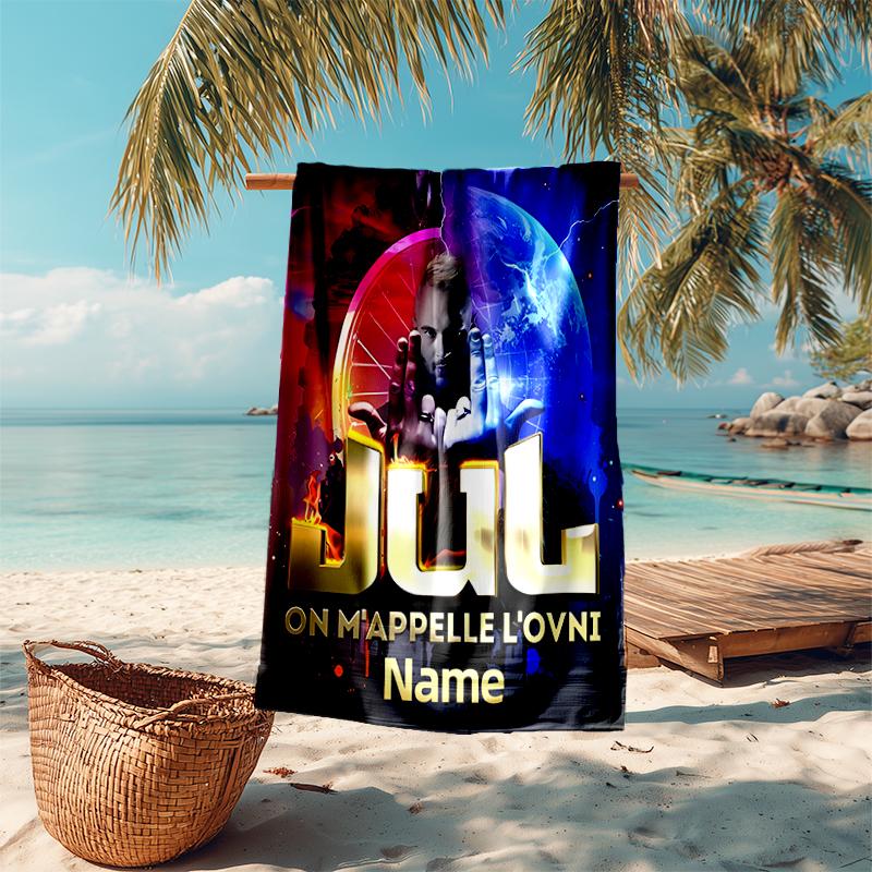 Personalized customized proof beach towel with Jul rapper pattern - soft, absorbent,quick-drying,perfect swimming,camping&bathing