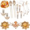 1 set Classical Ancient Hair Stick Chinese Style Hanfu Hair Accessories Flower Hair Comb  Jewelry