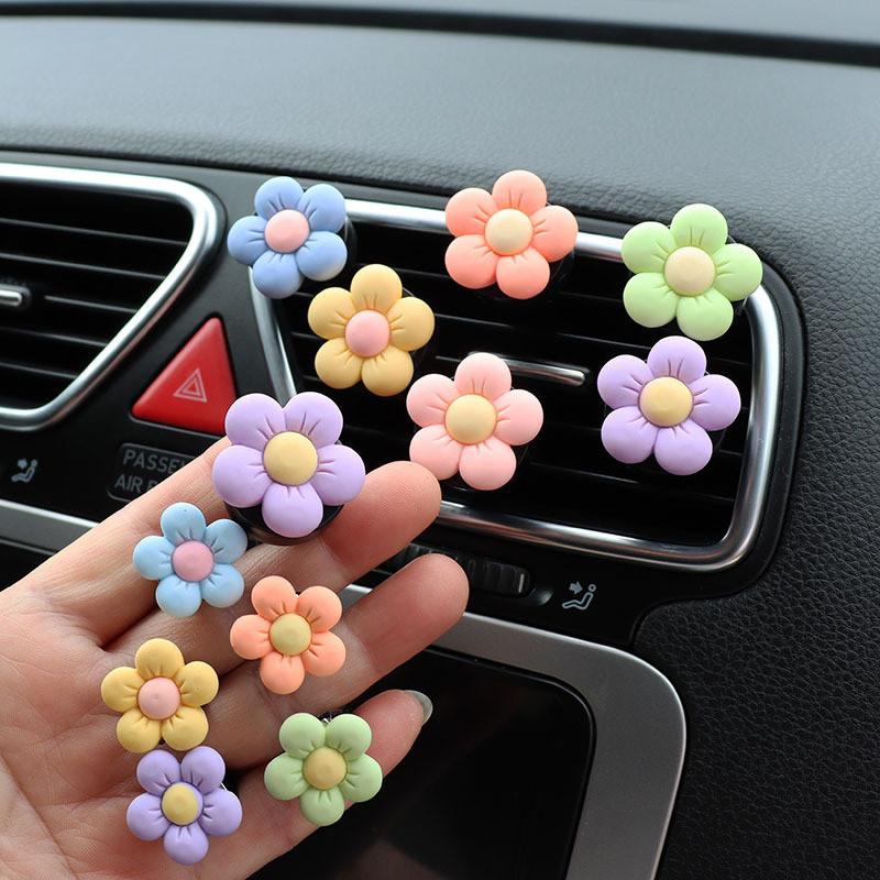 Cartoon Flower Car Air Vent Decoration Aromatherapy Perfume Long-lasting Fragrance Car Fragrance